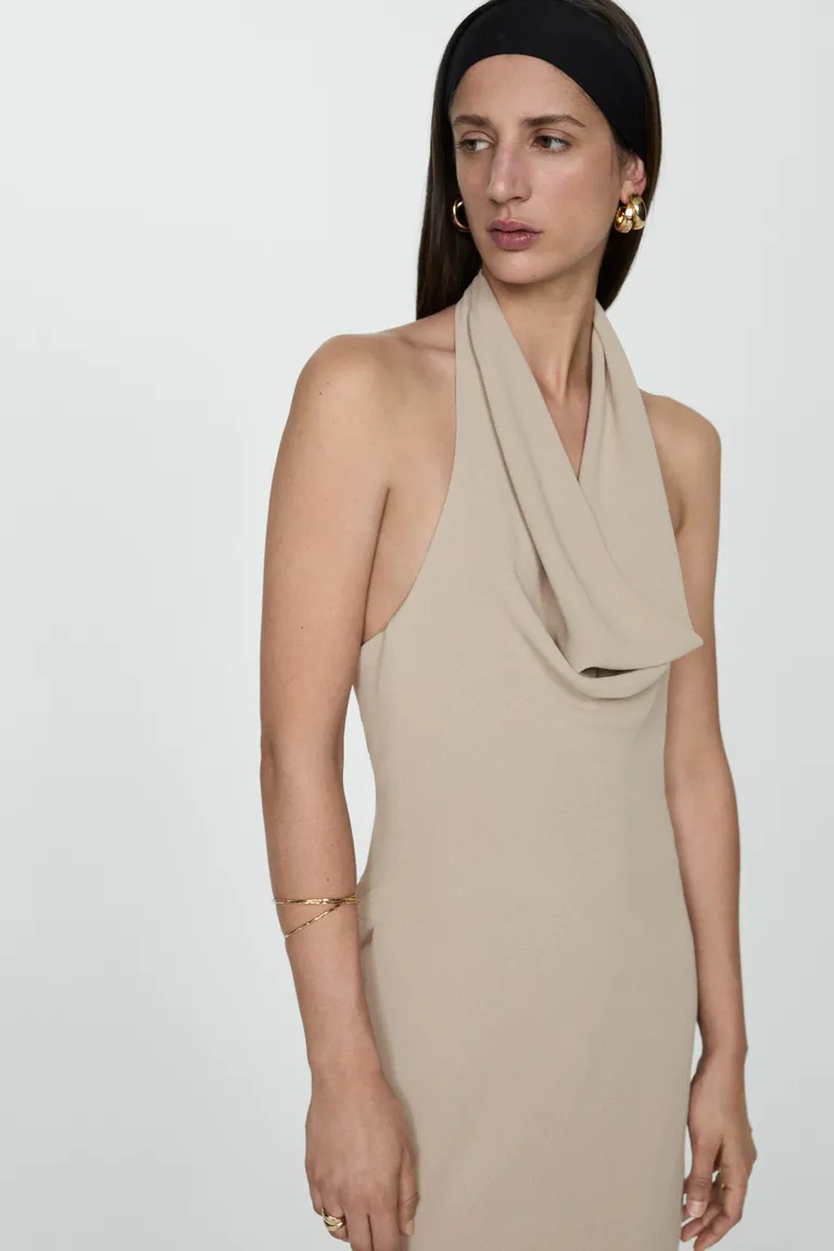 Vestido halter escote drapeado de Mango en Vestidos para argentina