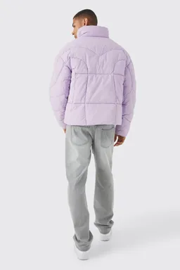 Puffer panel curvo cuello alto de Boohooman en Abrigos y Camperas para argentina