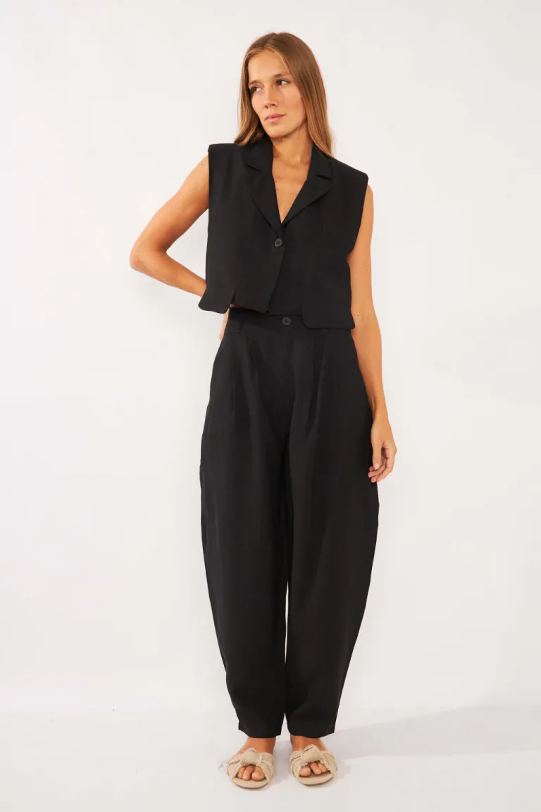 Chaleco Sastrero de Corte Corto con Bolsillo Decorativo de Belle en Chalecos para argentina