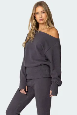 Sweater asimétrico oversized felpa de Edikted en Buzos y Sweaters para argentina