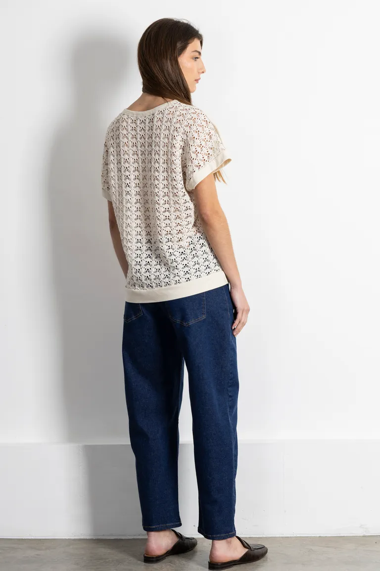 Blusa blanca de manga corta con diseño combinado y silueta holgada de Kill en Blusas para argentina