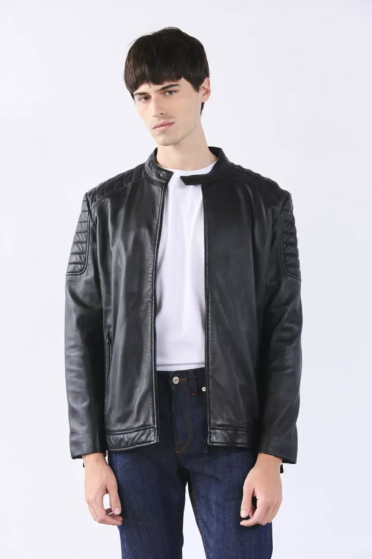 Campera de cuero sintético con cierre personalizado y bolsillos laterales para hombre de Bensimon en Abrigos y Camperas para argentina