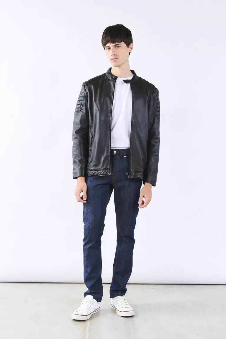 Campera de cuero sintético con cierre personalizado y bolsillos laterales para hombre de Bensimon en Abrigos y Camperas para argentina