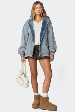 Campera bomber denim lavado vintage de Edikted en Chaquetas para argentina