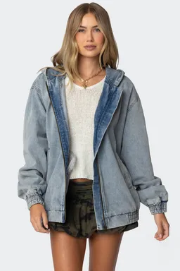 Campera bomber denim lavado vintage de Edikted en Chaquetas para argentina