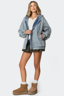 Campera bomber denim lavado vintage de Edikted en Chaquetas para argentina