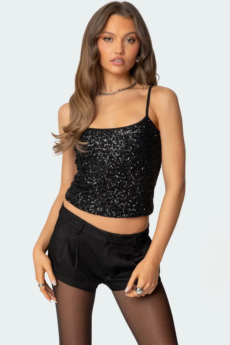 Tank top lentejuelas celene de Edikted en Tops para argentina