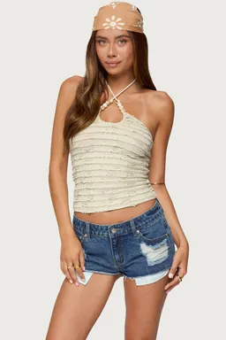 Top halter con cuentas cruzadas de Edikted en Tops para argentina