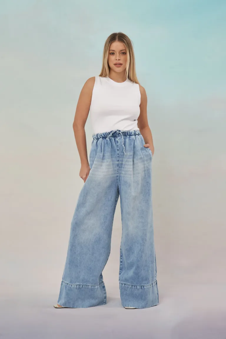 Pantalones anchos con cintura elástica y bolsillos laterales para mujer de Apricot en Pantalones para argentina