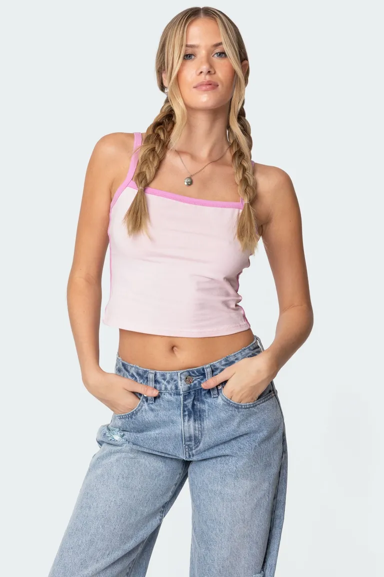 Musculosa contraste francesca de Edikted en Tops para argentina