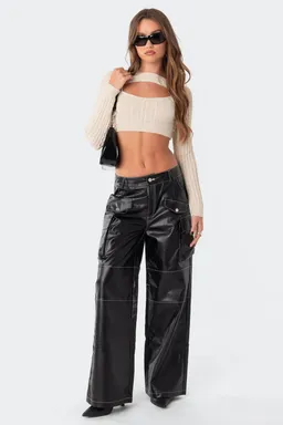 Pantalón cargo cuero sintético faye de Edikted en Pantalones para argentina