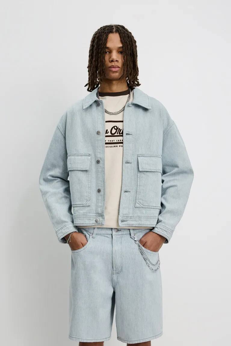 Chaqueta jean bolsillos de Pull&Bear en Abrigos y Camperas para argentina