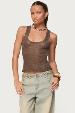 Musculosa eleora lentejuelas tejida de Edikted en Tops para argentina
