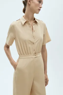 Mono lyocell cuello camisero de Mango en Monos para argentina