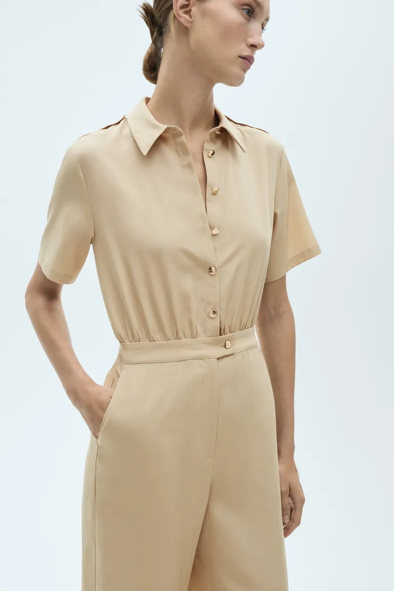 Mono lyocell cuello camisero de Mango en Monos para argentina