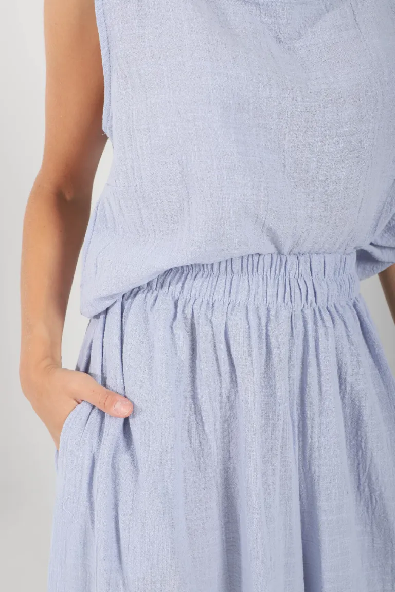 Blusa de bambula con diseño de pinzas y tajo lateral para mujer de Belle en Blusas para argentina