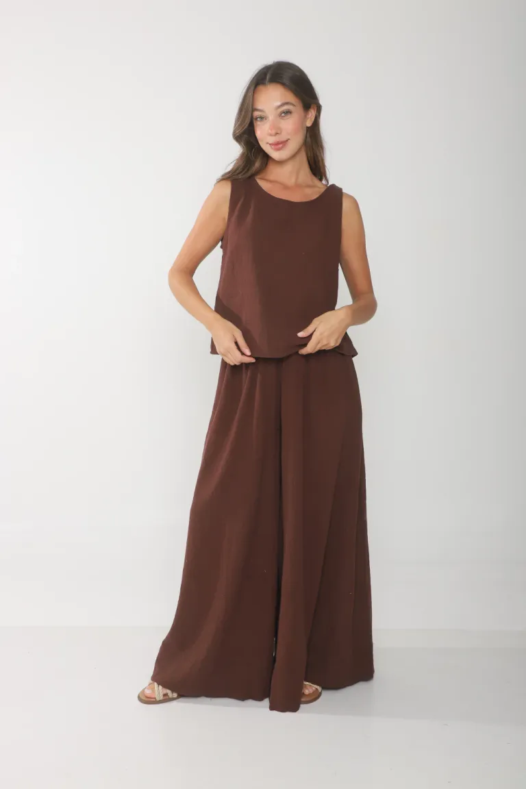 Blusa de bambula con diseño de pinzas y tajo lateral para mujer de Belle en Blusas para argentina