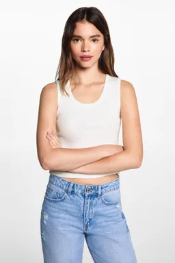 Top canalé algodón de Mango Teen en Tops para argentina