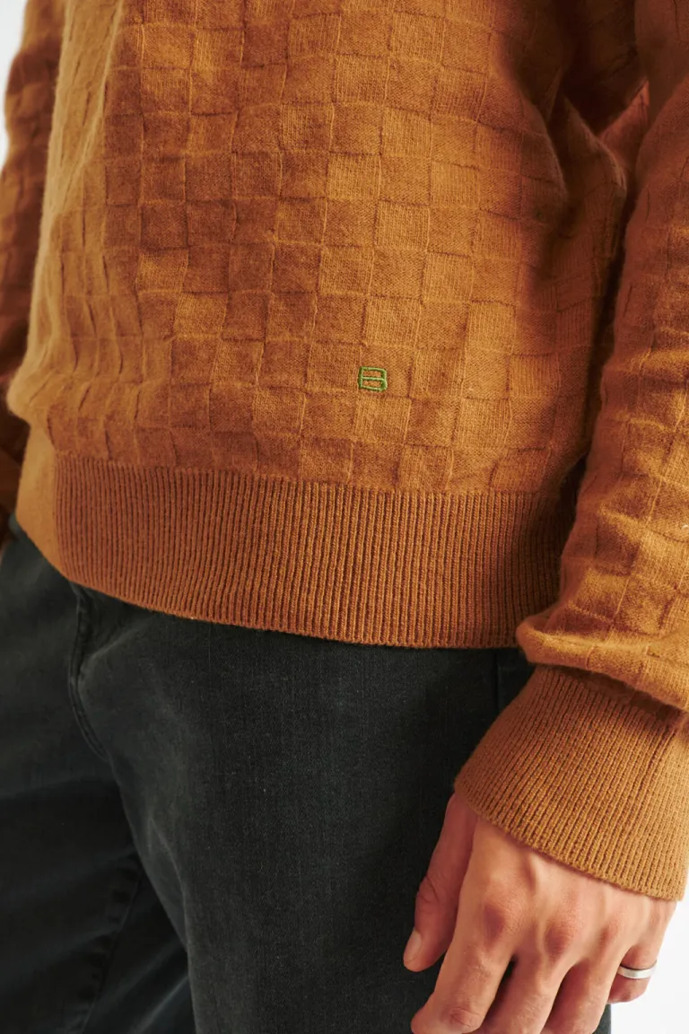 Sweater de hombre cuello redondo con diseño de punto texturado de Bensimon en Buzos y Sweaters para argentina