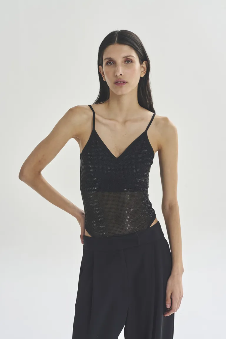 Body estilo bretel sin mangas negro para mujer de Akiabara en Bodies para argentina