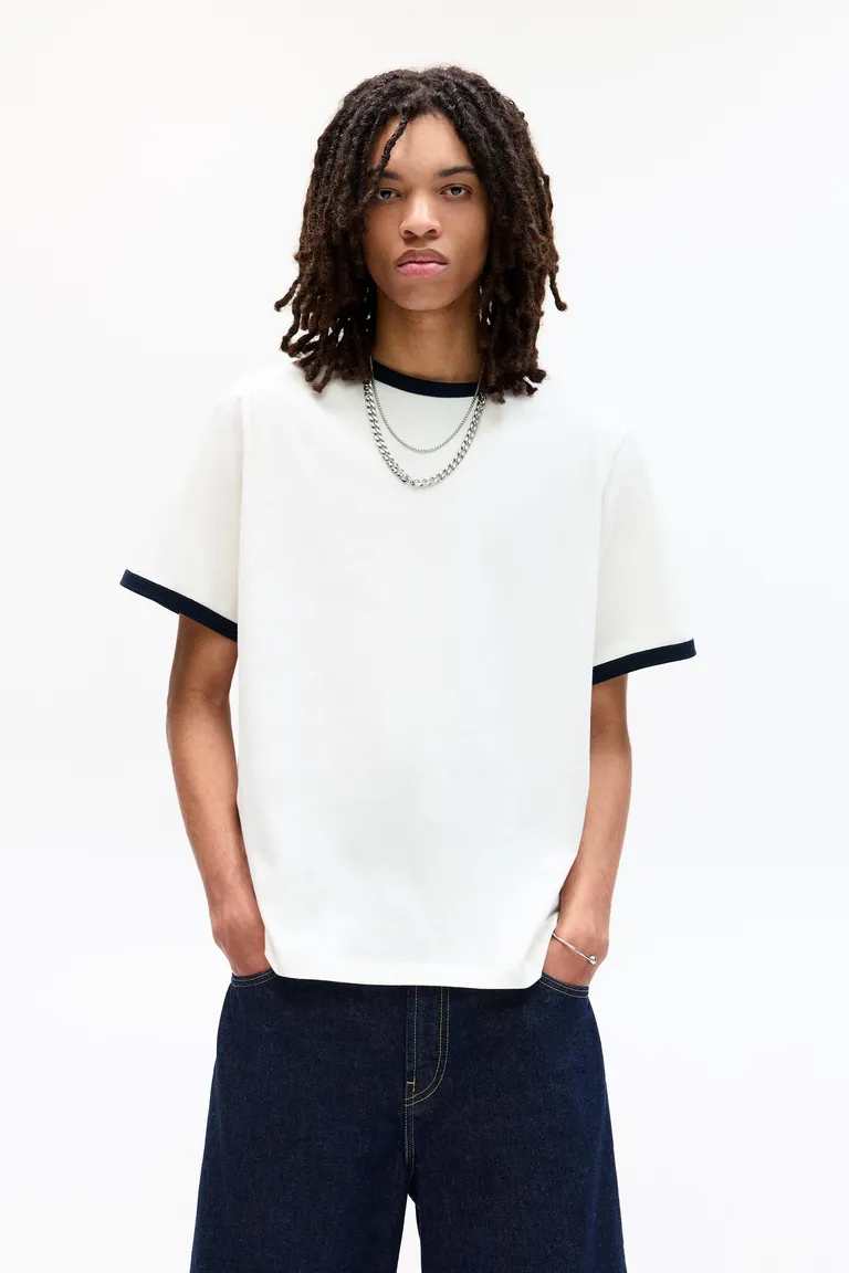 Remera ribs con contraste de Pull&Bear en Remeras y Polos para argentina