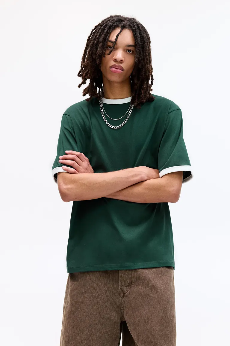 Remera ribs con contraste de Pull&Bear en Remeras y Polos para argentina