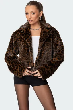 Campera leopardo piel sintética de Edikted en Chaquetas para argentina