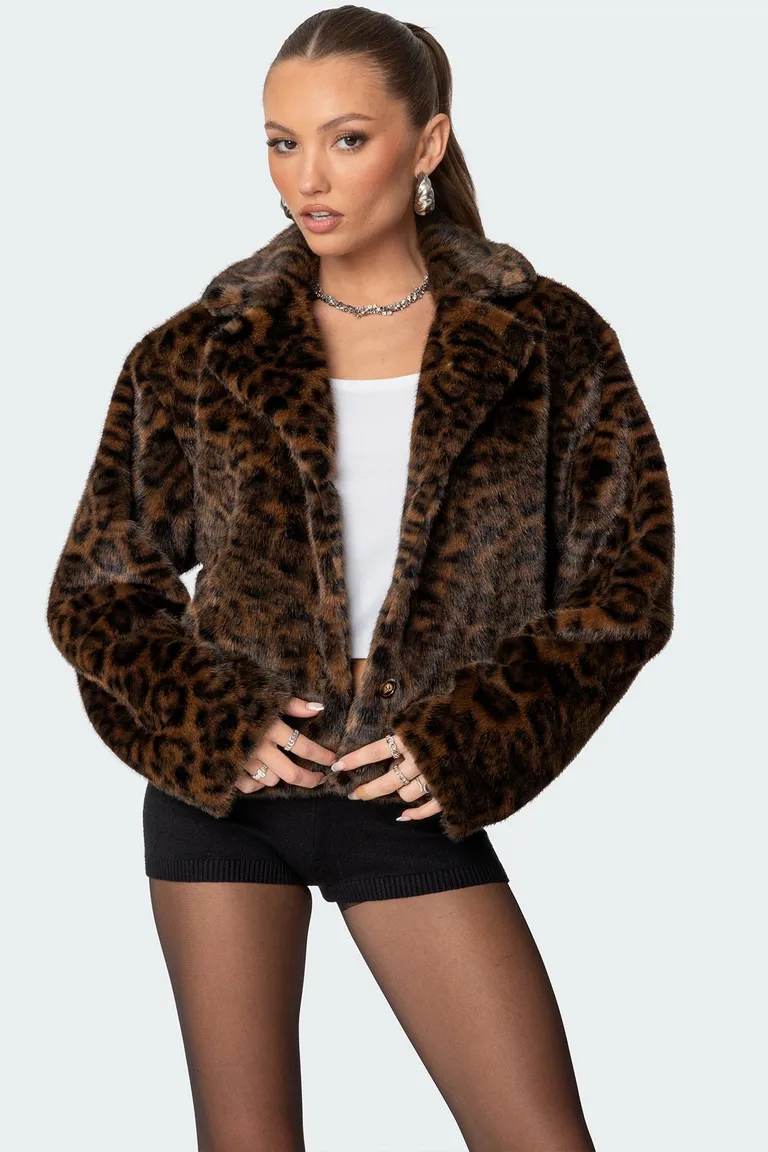 Campera leopardo piel sintética de Edikted en Chaquetas para argentina