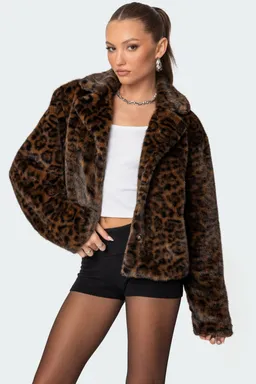 Campera leopardo piel sintética de Edikted en Chaquetas para argentina