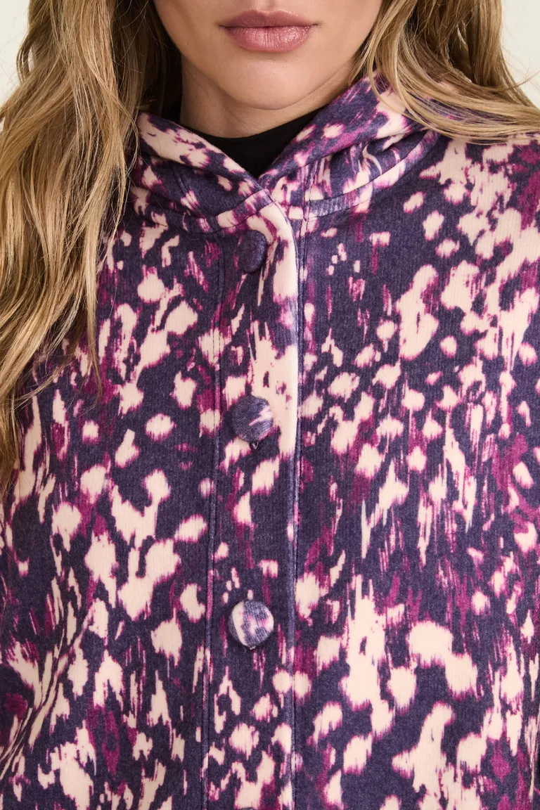 Chaqueta estampada con capucha y botones delanteros para mujer de Cuesta Blanca en Chaquetas para argentina