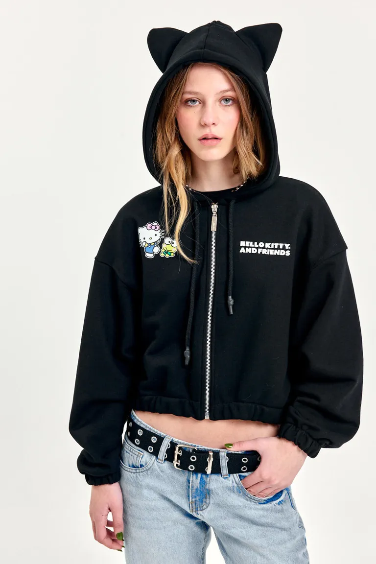 Chaqueta con capucha y estampa de Hello Kitty para mujer de 47 Street en Buzos y Sweaters para argentina