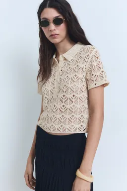 Sweater crochet manga corta de Mango en Blusas para argentina