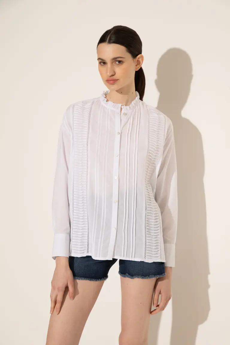 Camisa Alforzas Voile Amelie de Portsaid Blusas Blanco BKSTG