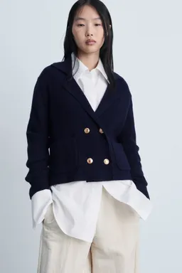 Chaqueta doble botonadura tejida de Mango en Chaquetas para argentina