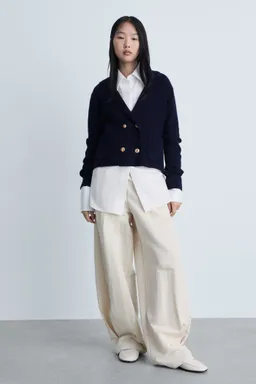Chaqueta doble botonadura tejida de Mango en Chaquetas para argentina