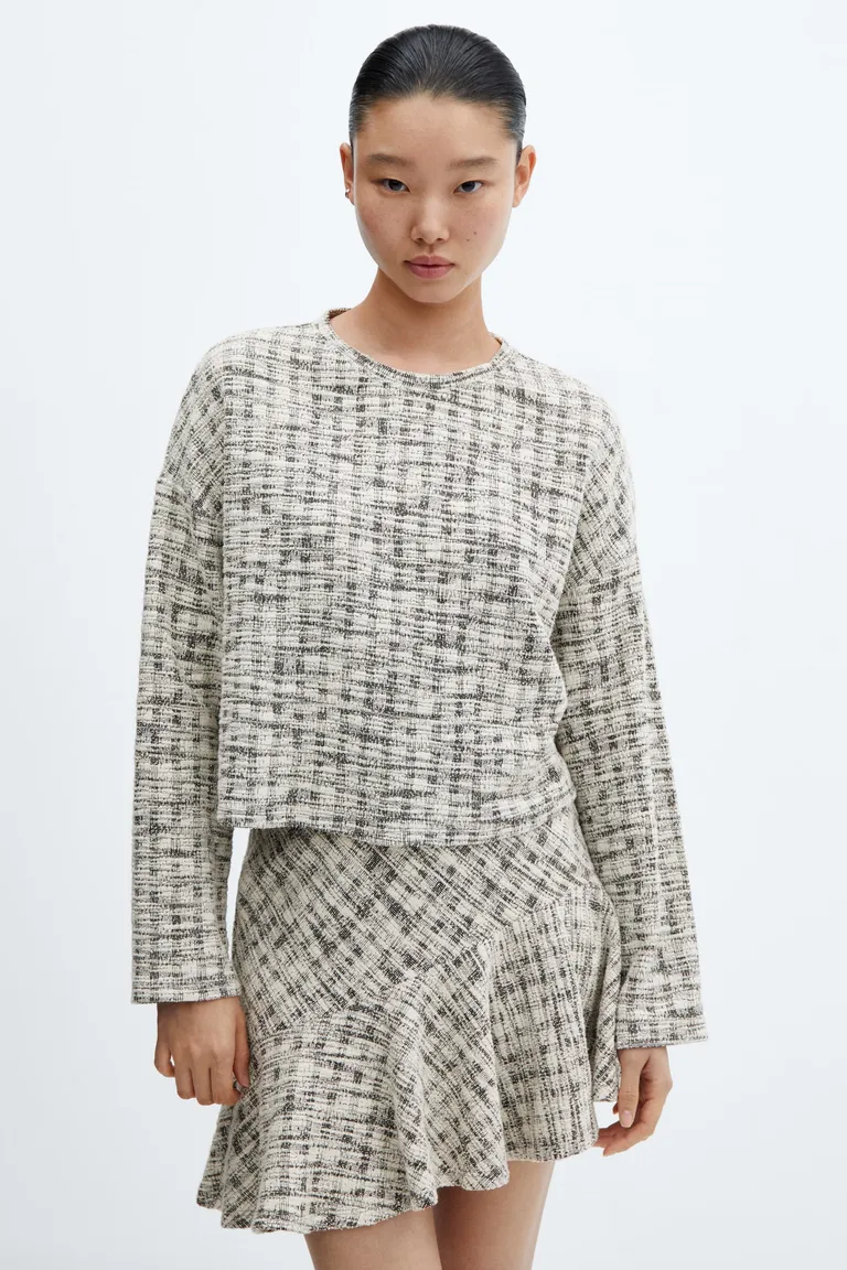 Falda tweed asimétrica de Mango en Faldas para argentina