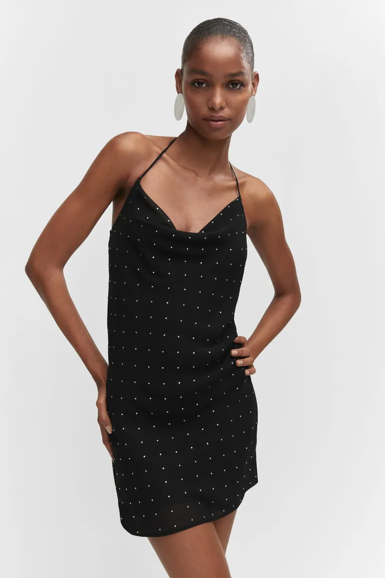 Vestido escote drapeado strass de Mango en Vestidos para argentina