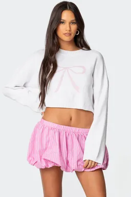 Sweater corto tejido con moño de Edikted en Buzos y Sweaters para argentina