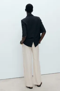 Pantalón lino botón carey de Mango en Pantalones para argentina
