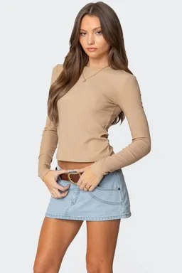 Remera nicky manga larga ribbed de Edikted en Remeras para argentina