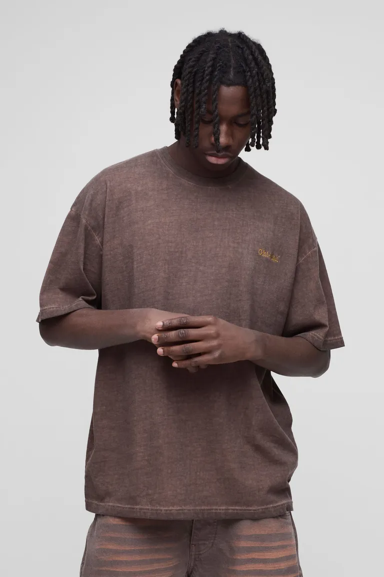 Remera oversized hombre efecto lavado de Boohooman en Remeras y Polos para argentina