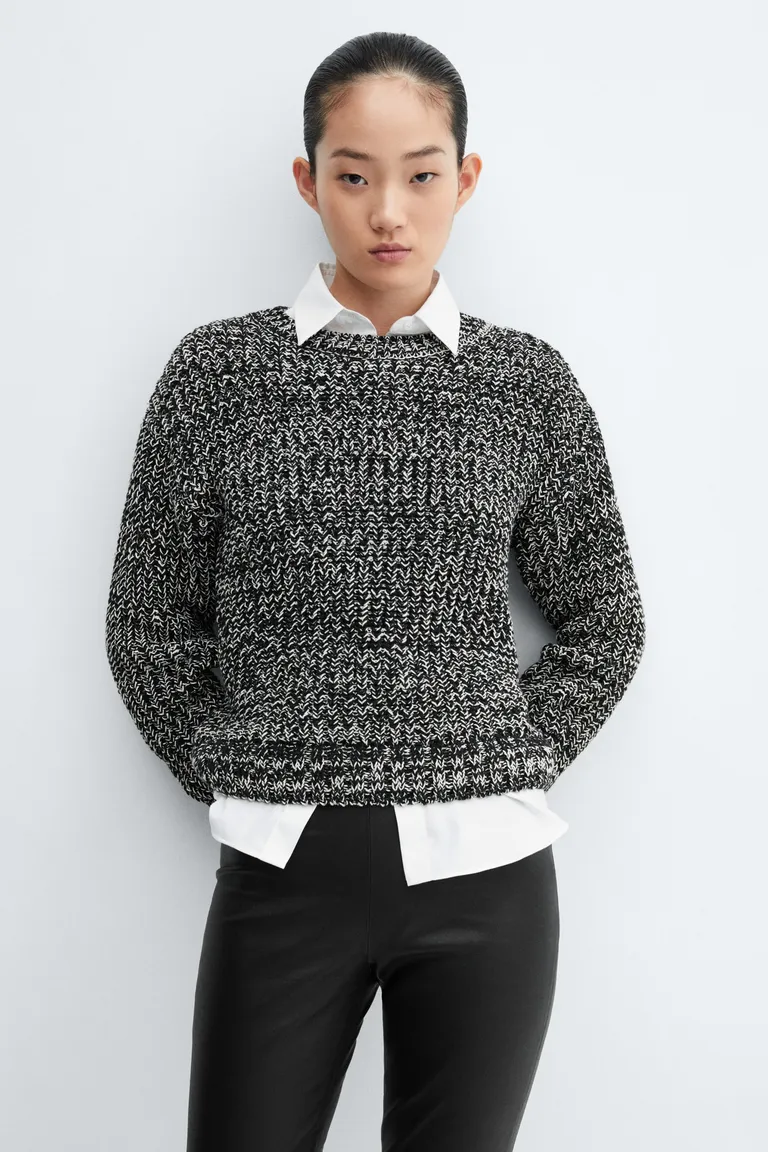 Sweater jaspeado cuello redondo de Mango en Buzos y Sweaters para argentina