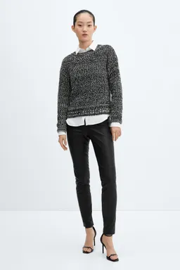 Sweater jaspeado cuello redondo de Mango en Buzos y Sweaters para argentina