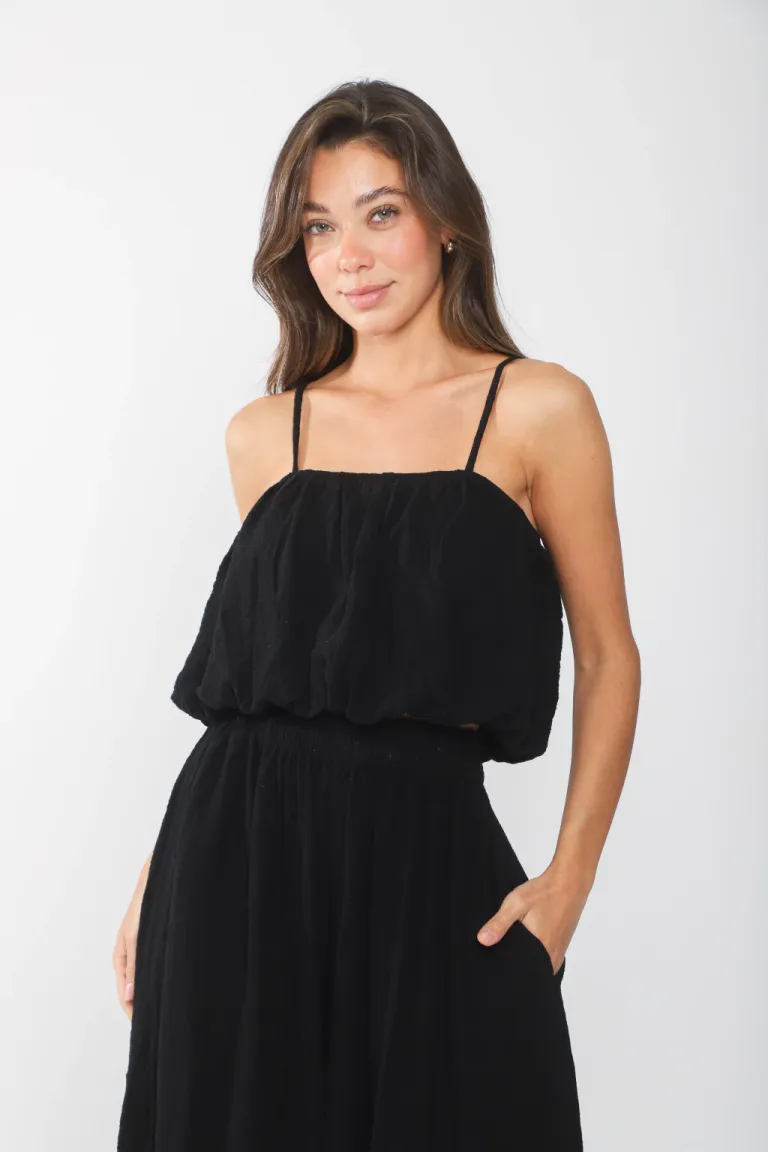 Top de Diseño Tipo Globo en Color Negro para Mujer de Belle en Tops para argentina