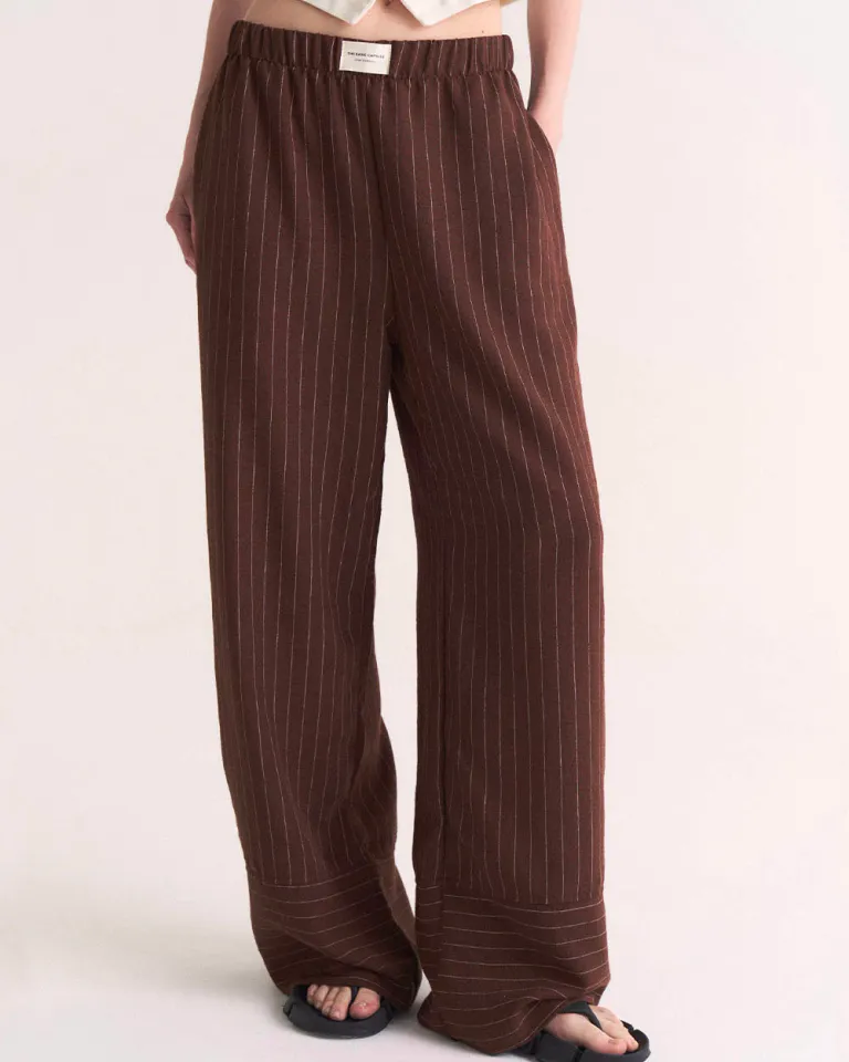 Pantalón de pierna ancha en tono marrón con detalles prácticos de Sky en Pantalones para argentina