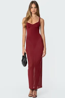 Vestido maxi body incorporado mesh de Edikted en Vestidos para argentina