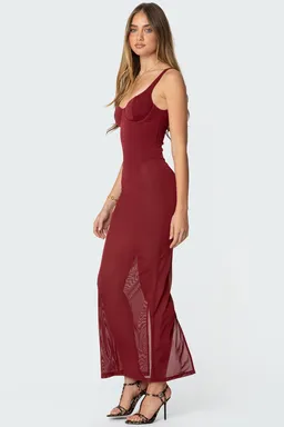 Vestido maxi body incorporado mesh de Edikted en Vestidos para argentina