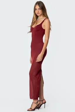 Vestido maxi body incorporado mesh de Edikted en Vestidos para argentina