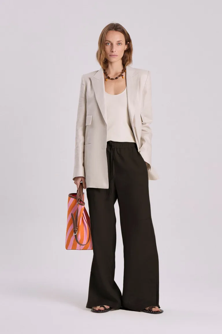 Pantalón de lino de corte recto y relajado para mujer de Maria Cher en Pantalones para argentina