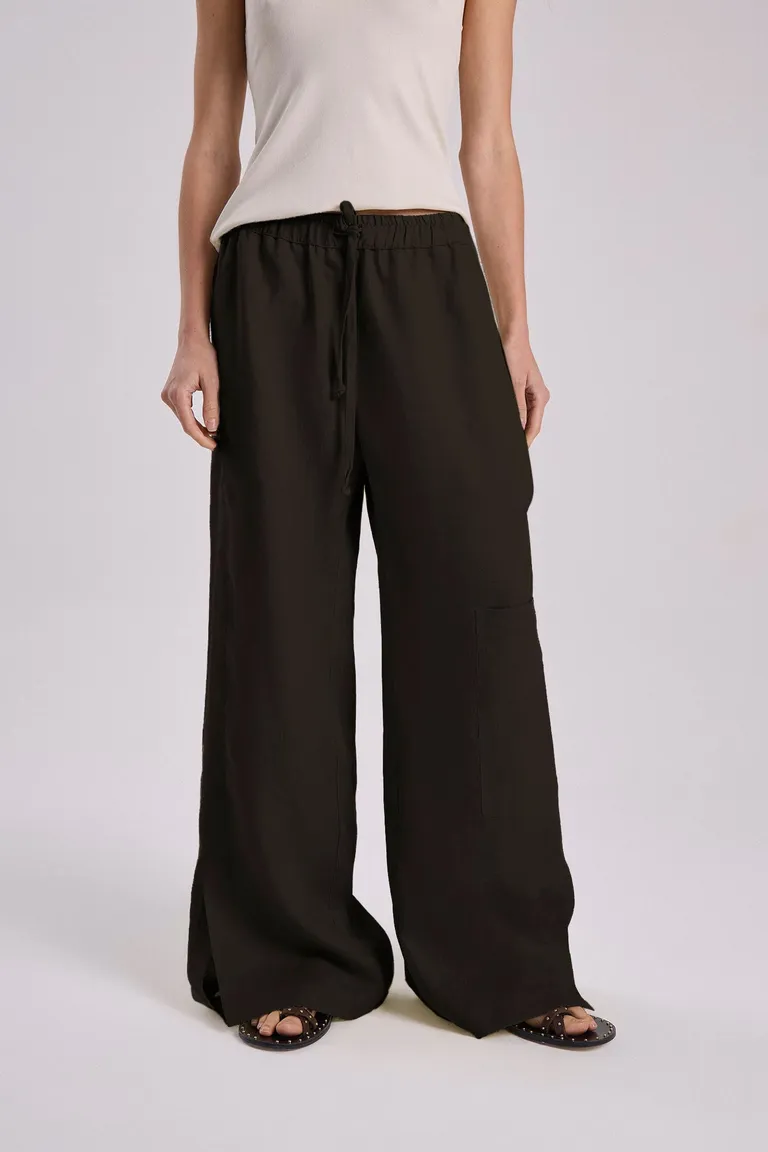 Pantalón de lino de corte recto y relajado para mujer de Maria Cher en Pantalones para argentina